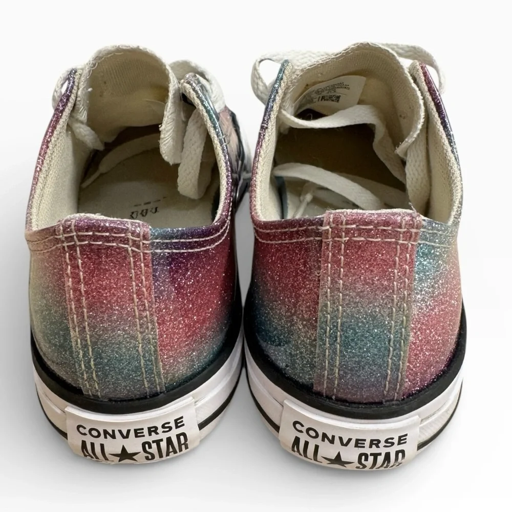 Converse Chuck Taylor All Star Glitter Drip Low Top Girls Size 3 Sneakers Cute